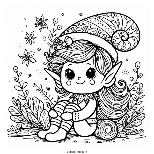 Poppa Elf Coloring Sheet