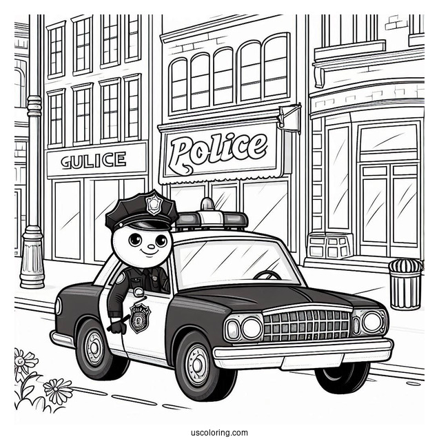 Police Man Patrolling The Streets