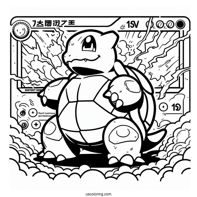 Blastoise Rare Pokemon Card To Color
