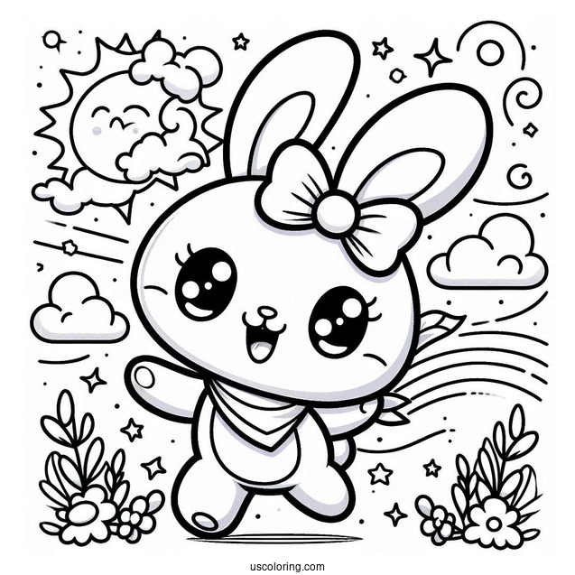 Sunny Bunnies Coloring Page Of Cute Turbo Waving