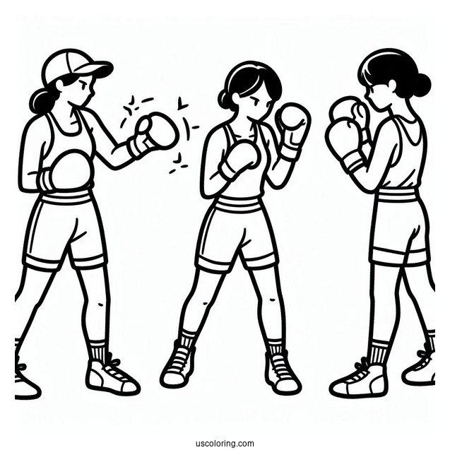 Simple Olympics Coloring Page Boxing For Kids