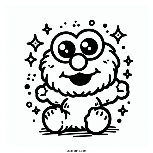 Cute Kawaii Baby Elmo Coloring Page