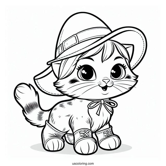 Puss In Boots Coloring Sheet For Preschoolers