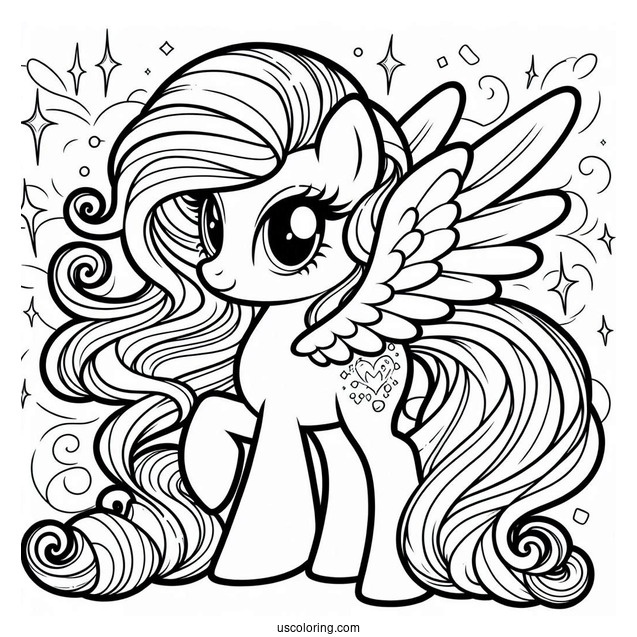 Retro My Little Pony Coloring In For Young Kids