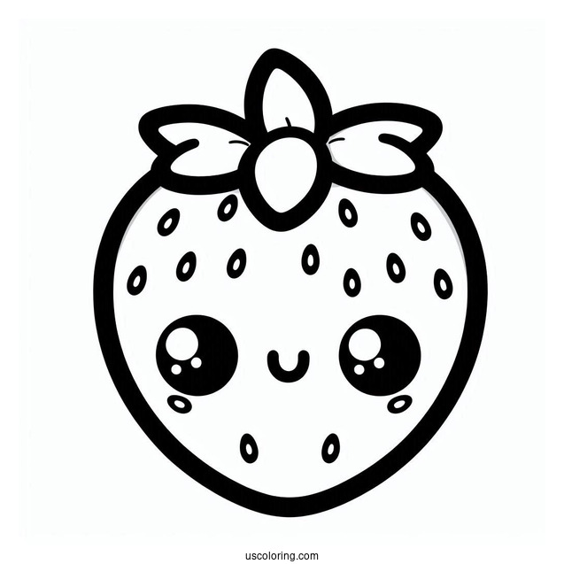 Cute Kawaii Strawberry To Color