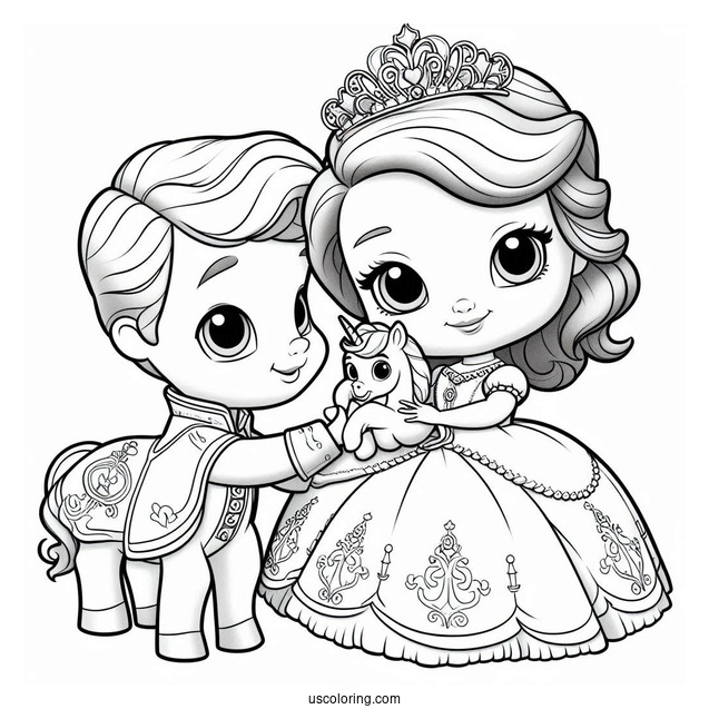 Sofia The First Coloring Pages With Baby Prince James
