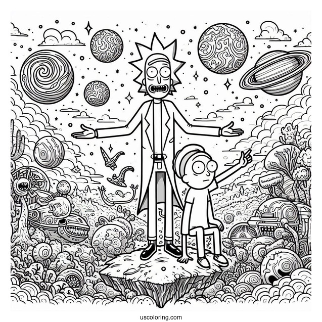 Detailed Rick And Morty Art To Color