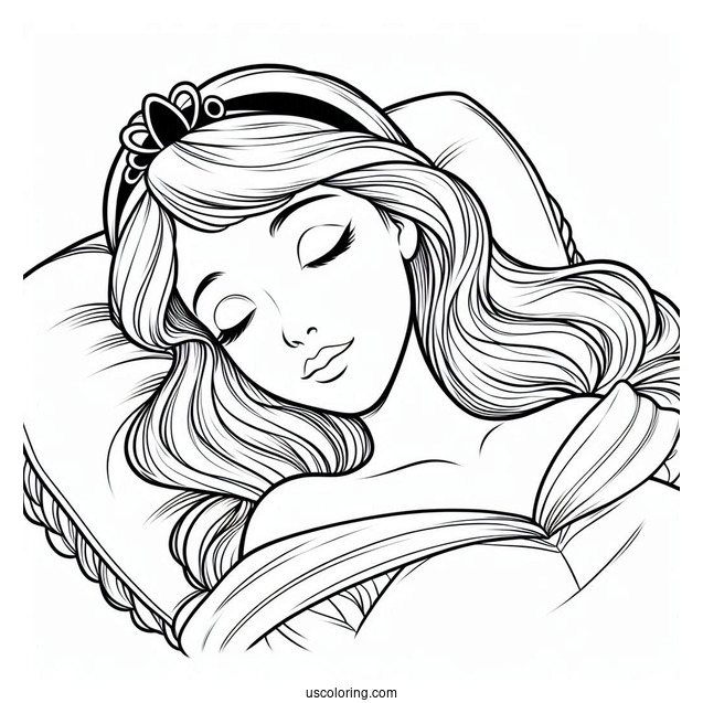 Young Sleeping Beauty Coloring Page Aurora For Kids