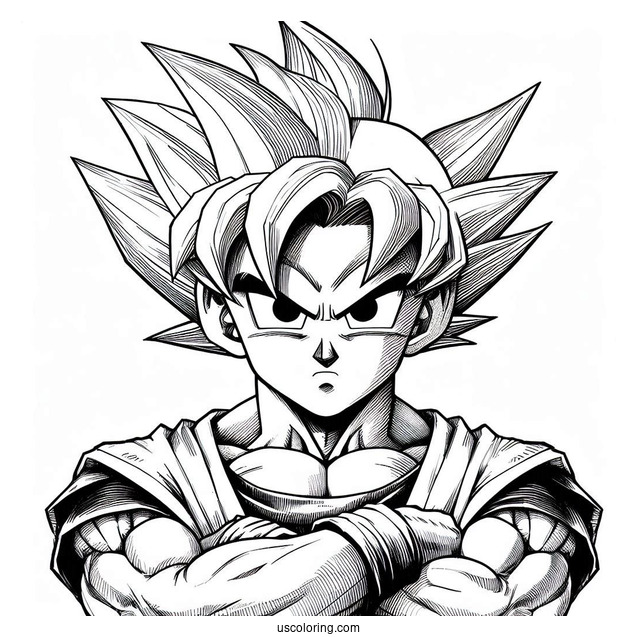 Manga Coloring Page Of Dragon Ball Z Detailed Panel