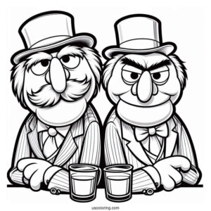 Muppets Coloring Page Of Statler And Waldorf Back To Back