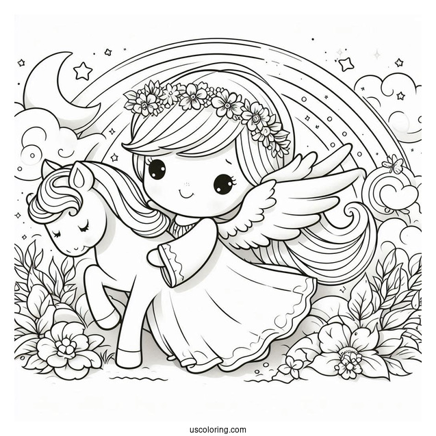 Precious Moments Coloring Page Angels Painting For Kids