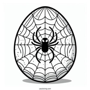 Spider Man Easter Egg With Web In Background Coloring Sheet