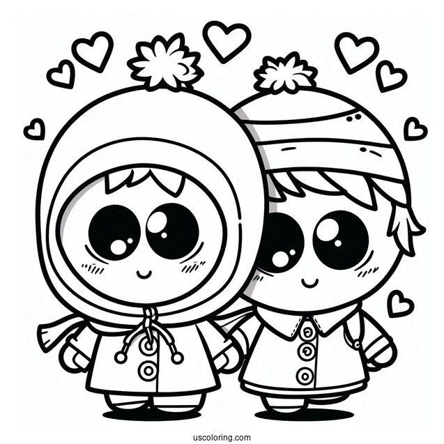 South Park Coloring Page Of Kawaii Kenny McCormick