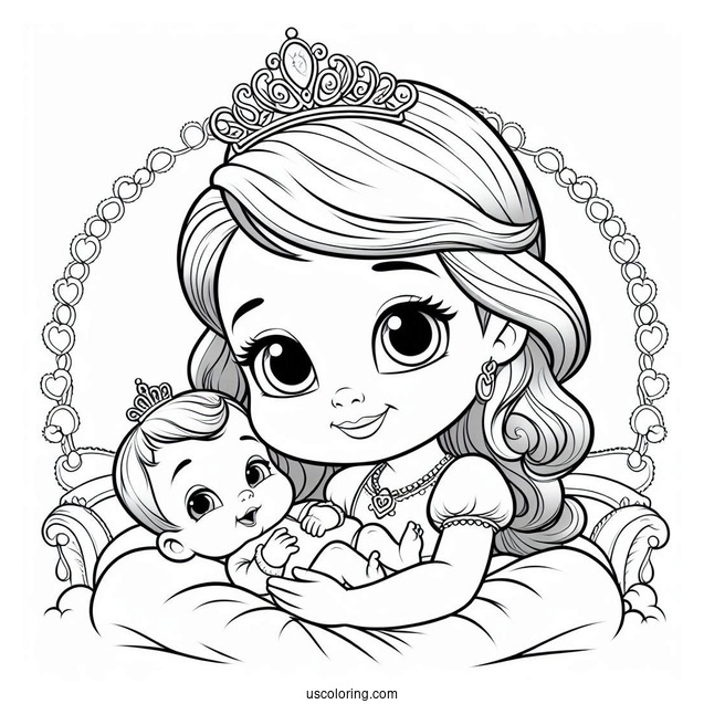 Sofia The First Coloring Pages With Baby Prince James