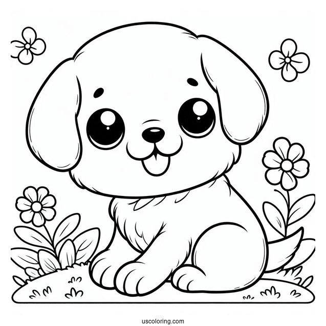 Coloring Sheet Of Puppy Outline