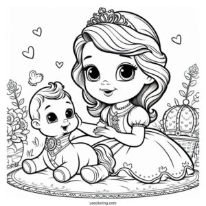 Sofia The First Coloring Pages With Baby Prince James