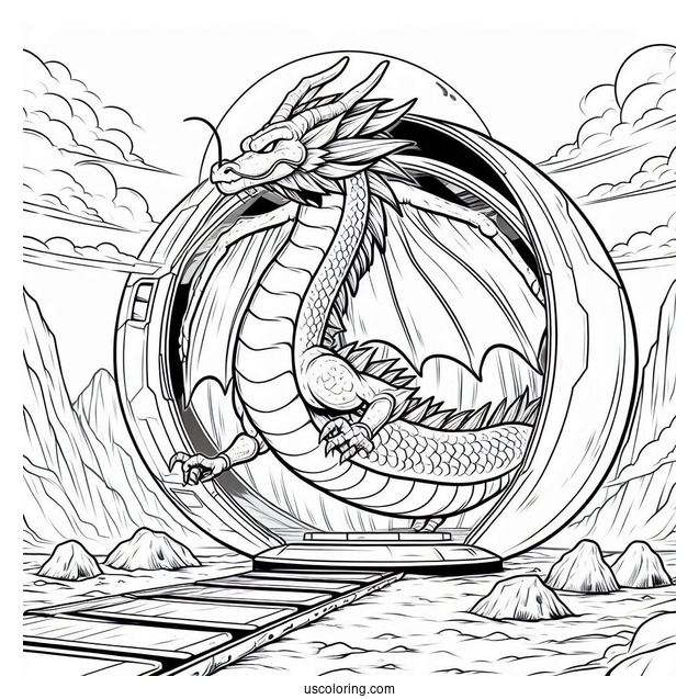 Dragon Emerging Outside Of Goku s Capsule House