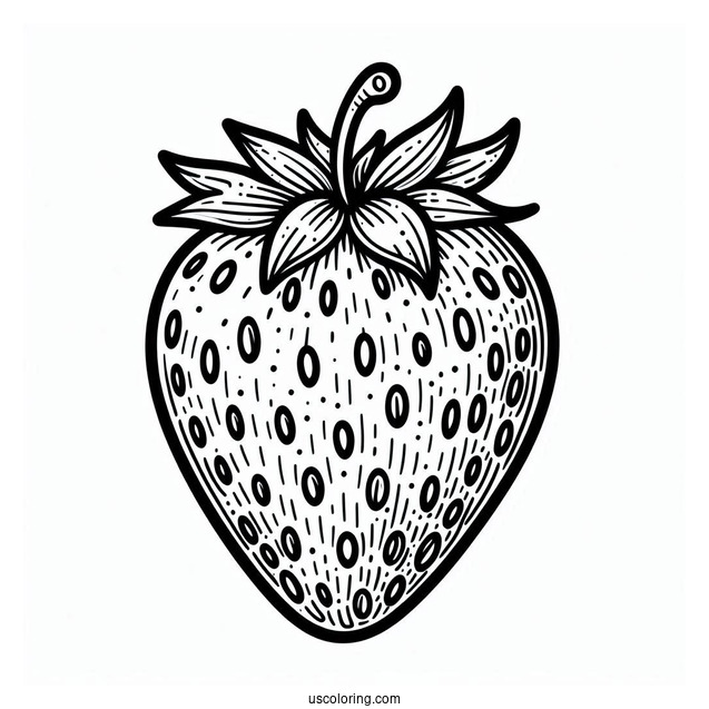 Big Juicy Strawberry To Color