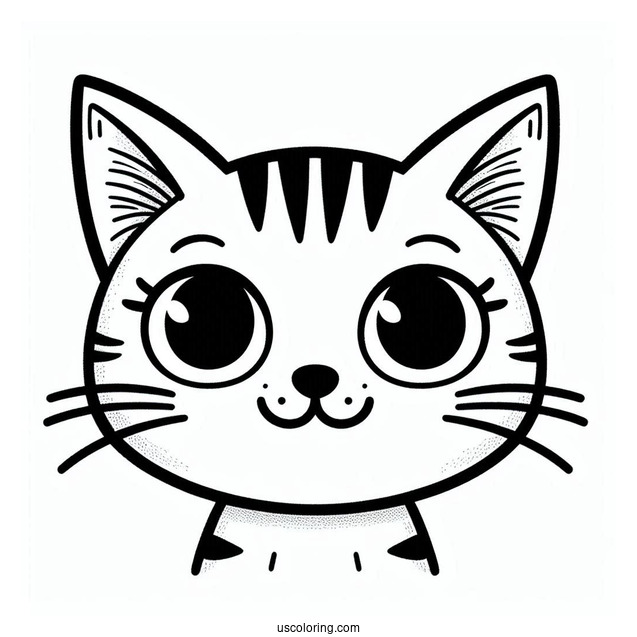 Simple To Color Drawing Of Pete The Cats Face