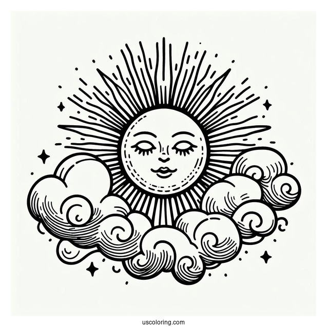 Sun In Cloud To Color