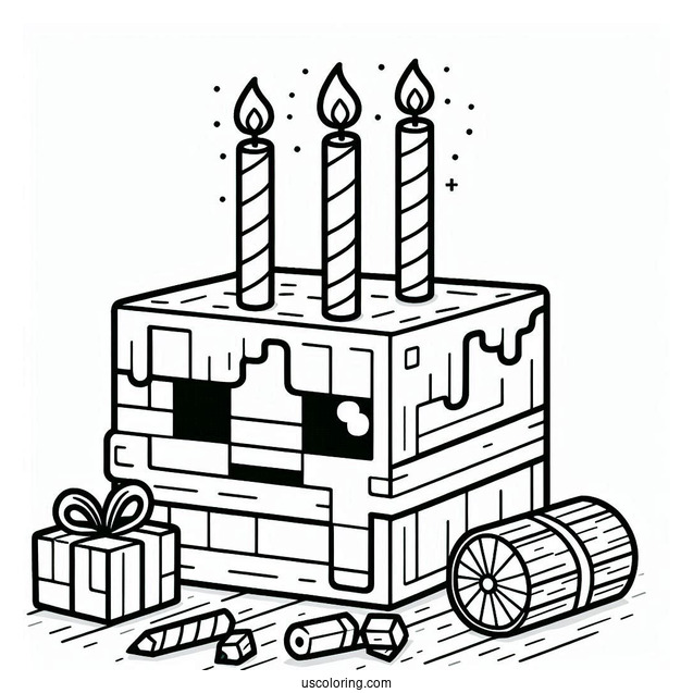 TNT Minecraft Birthday Cake
