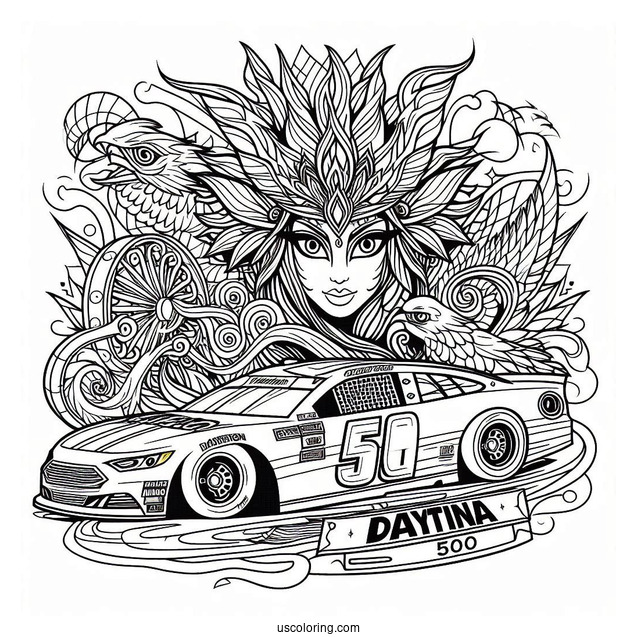 NASCAR Coloring Page Of Daytona 500 Logo