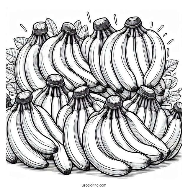 Multiple Bunches Of Bananas Coloring Pages