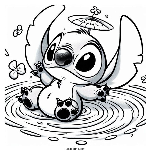 Lilo & Stitch Coloring Page Of Experiment 221 Sparky