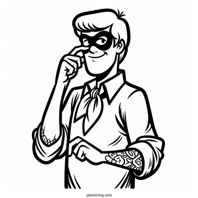 Fred Unmasking A Villain Coloring Page