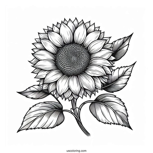Ultra Fine Sunflower Coloring Sheet