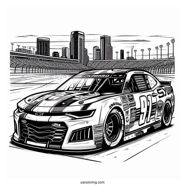 Chevrolet Camaro Wonder NASCAR Coloring Page