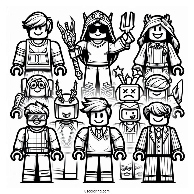 Roblox Game Characters Coloring Page