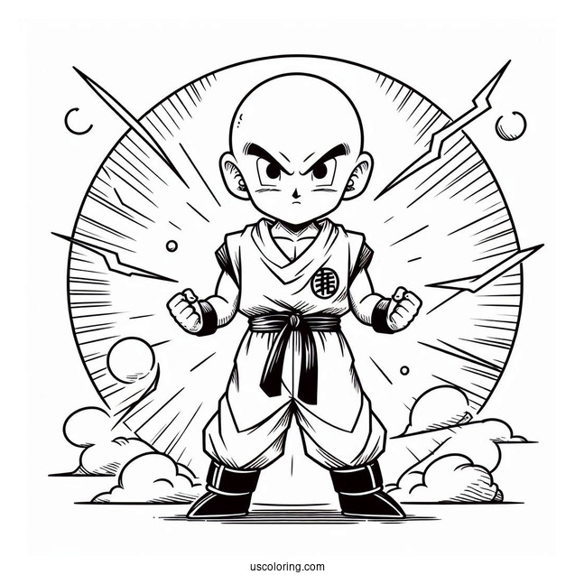 Krillin Character Coloring Page