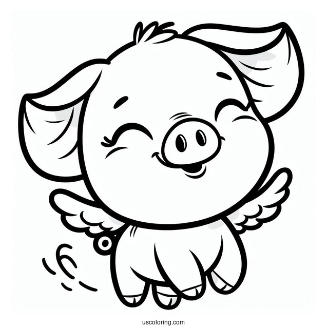 Piglet Coloring Page Smiling Face For Kids