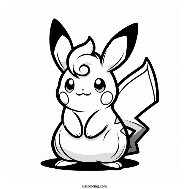Cute Alolan Raichu Coloring Page For Preschoolers