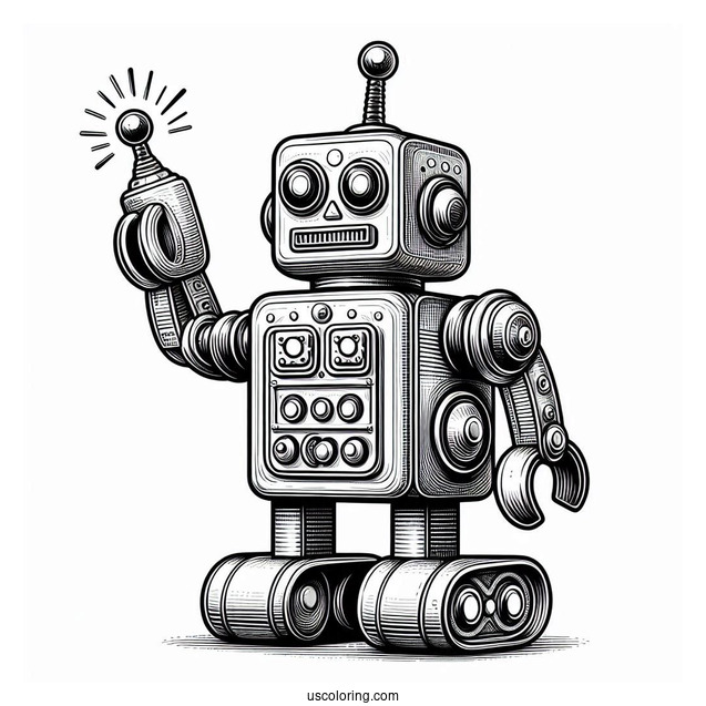 Realistic Retro Toy Robot