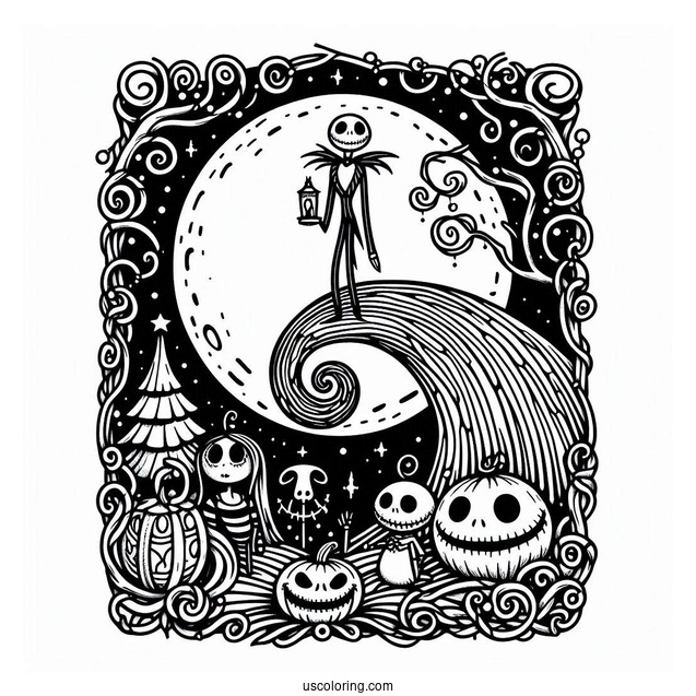 The Nightmare Before Christmas Poster Coloring Sheet