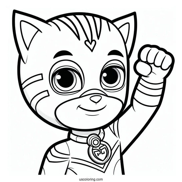 PJ Masks Coloring Page Of Catboy For Kids
