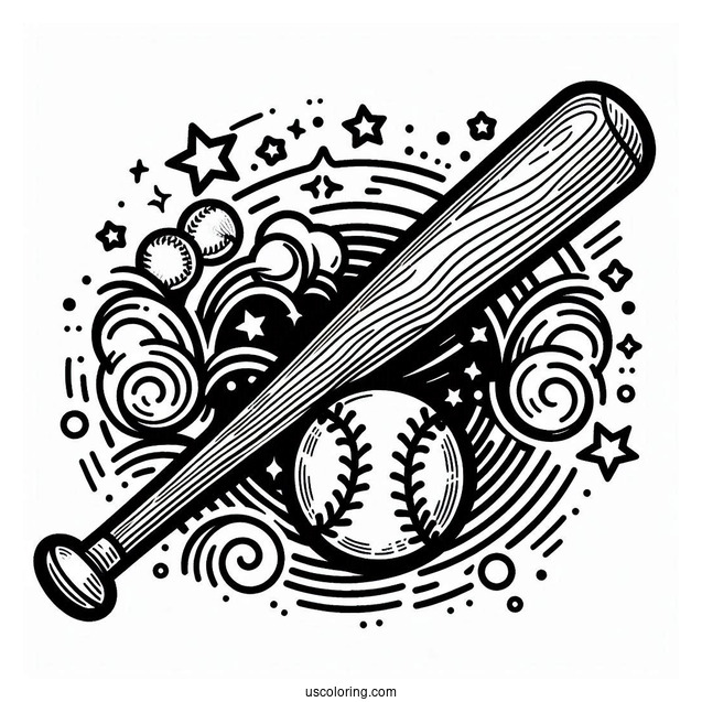 Baseball Bat Coloring Page