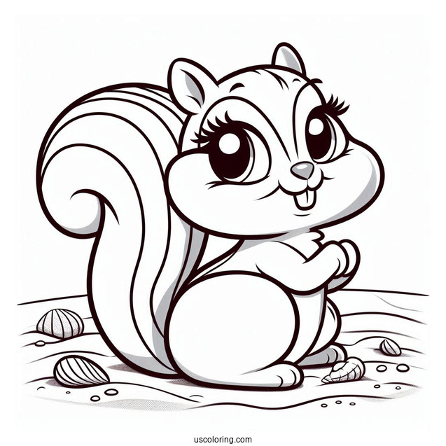 Coloring Page Of Sandy The Squirrel