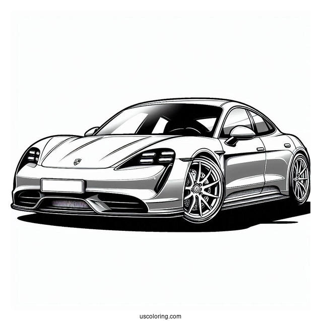 Porsche Taycan Coloring Page