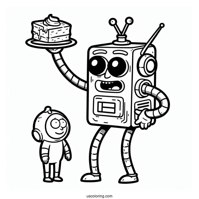 Butter Passing Robot from Rick and Morty Coloring Page