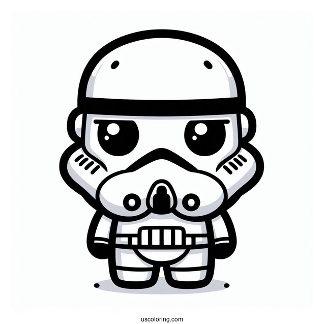Kawaii Chibi Stormtrooper Coloring Page For Preschoolers
