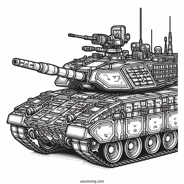 Intricate Merkava Mk4 Israel Tank to Color