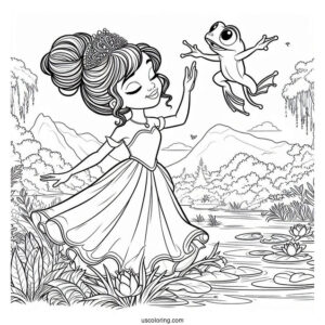 Easy Tiana And Naveen Coloring In For Kids