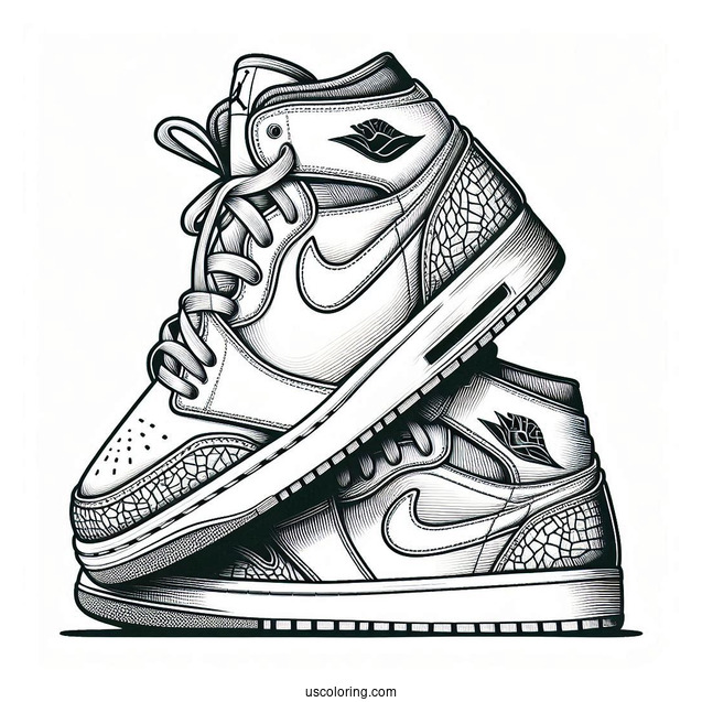 Nike Coloring Page Of Air Jordan Poster