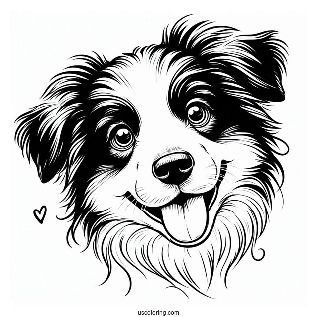 Playful Border Collie Puppy Face