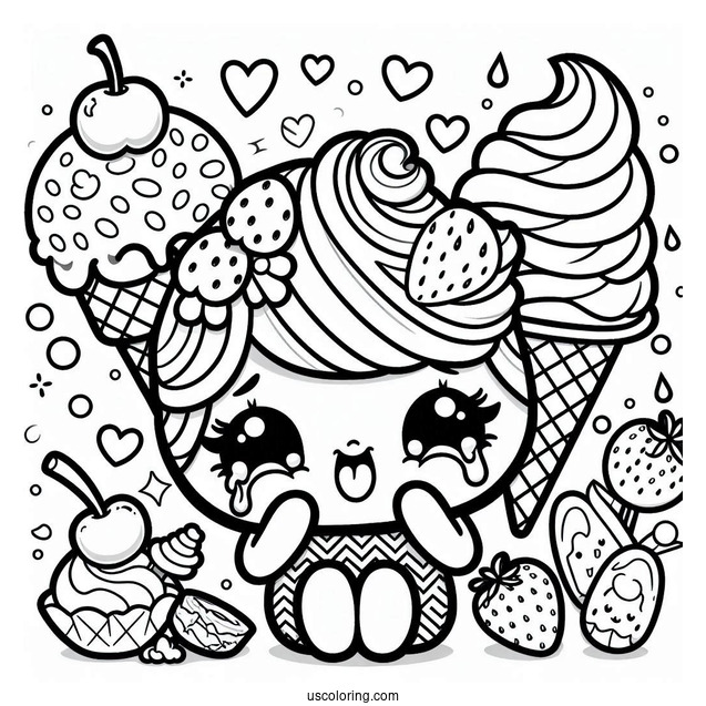 Ice Cream Dream Shopkins Crying For Coloring