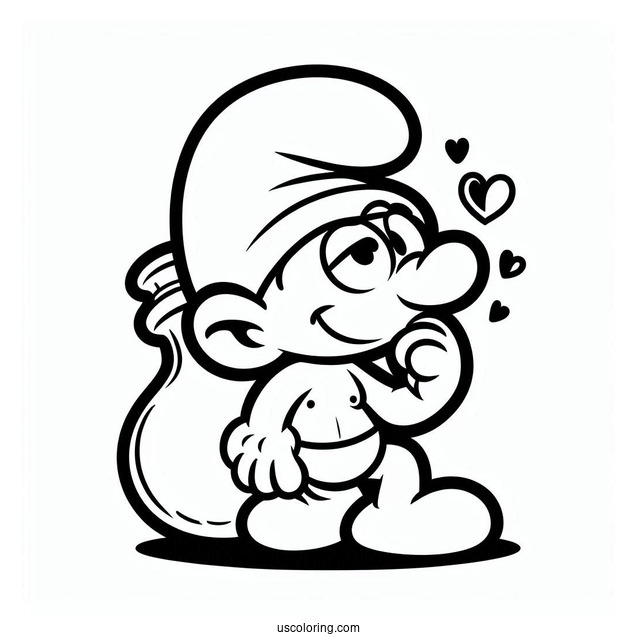 Easy Outline Of Hefty Smurf Coloring Page For Kids