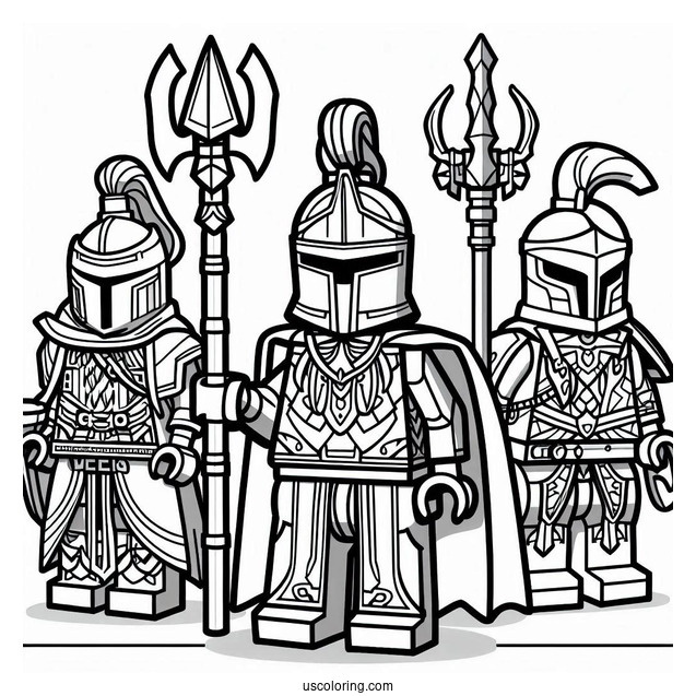 Coloring Sheet Of Lego Knight For Kids
